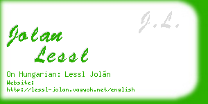 jolan lessl business card